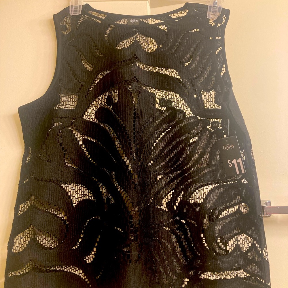 City Streets black sequined sleeveless blouse